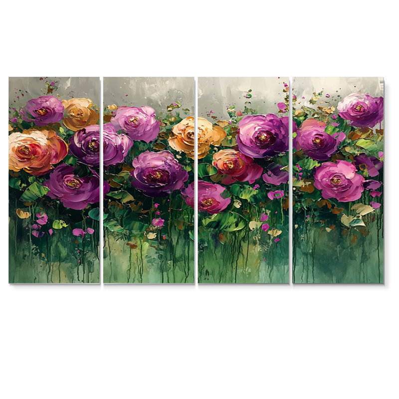 Astin - Art mural - Ensemble de décoration artistique, H 28 po x l 48 po, 4