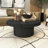 Black Wooden Dimensional Ribbed Living Room Coffee Table, 36" x 36" x 16"
