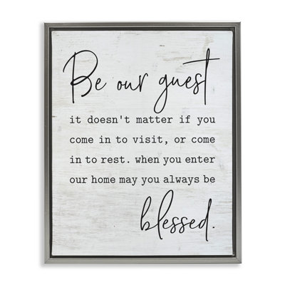 " Be Our Guest Home Family Inspirational Word On Wood Design " by Lettered And Lined