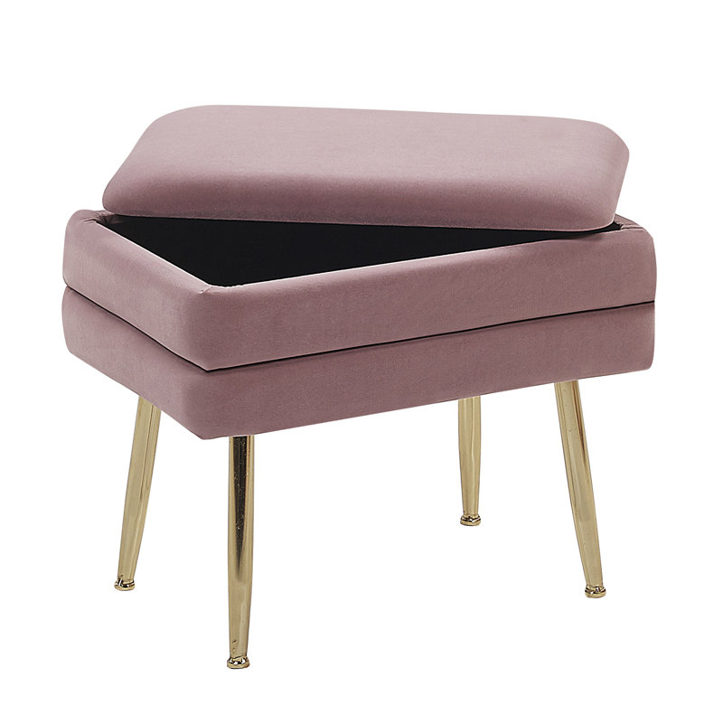 Gafford Upholstered Storage Bench, Pink, H43 x W49 x D34 cm