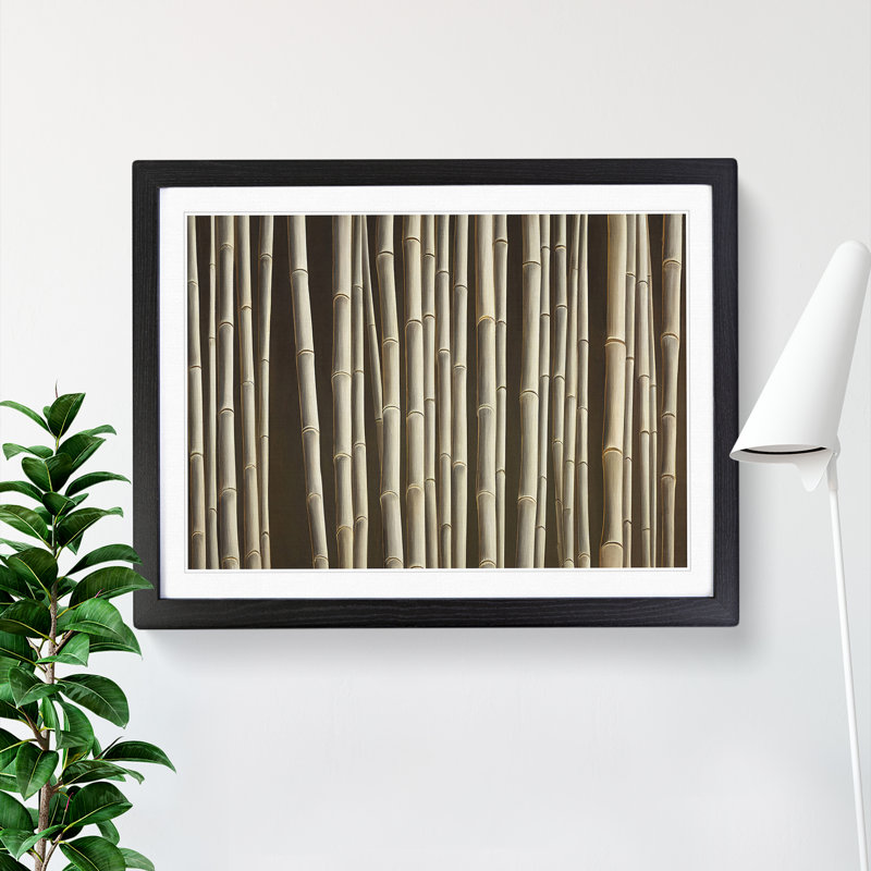 XH1022-9669X Virtuous Bamboo Forest - Single Picture Frame Print, Black, 46cm H x 64cm W