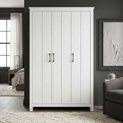 Limestone 3 Door Manufactured Wood Wardrobe
