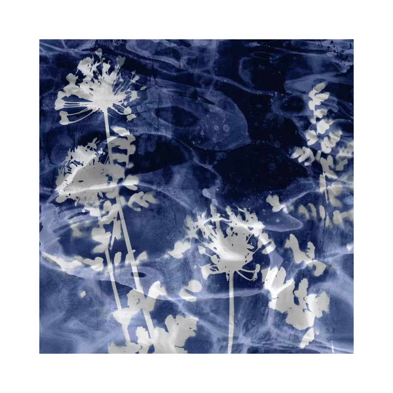 Indigo Leaves II by Danielle Carson - Wrapped Canvas Painting, 45.72 cm H x 45.72 cm W x 1.91 cm D