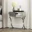 Mirrored Nightstand 1-Drawer Cross-Legs End Table