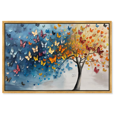 «Fluttering on Tree II», art coloré sur toile par Art Remedy