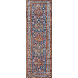 Hand Knotted Wool Geometric Area Rug in Blue