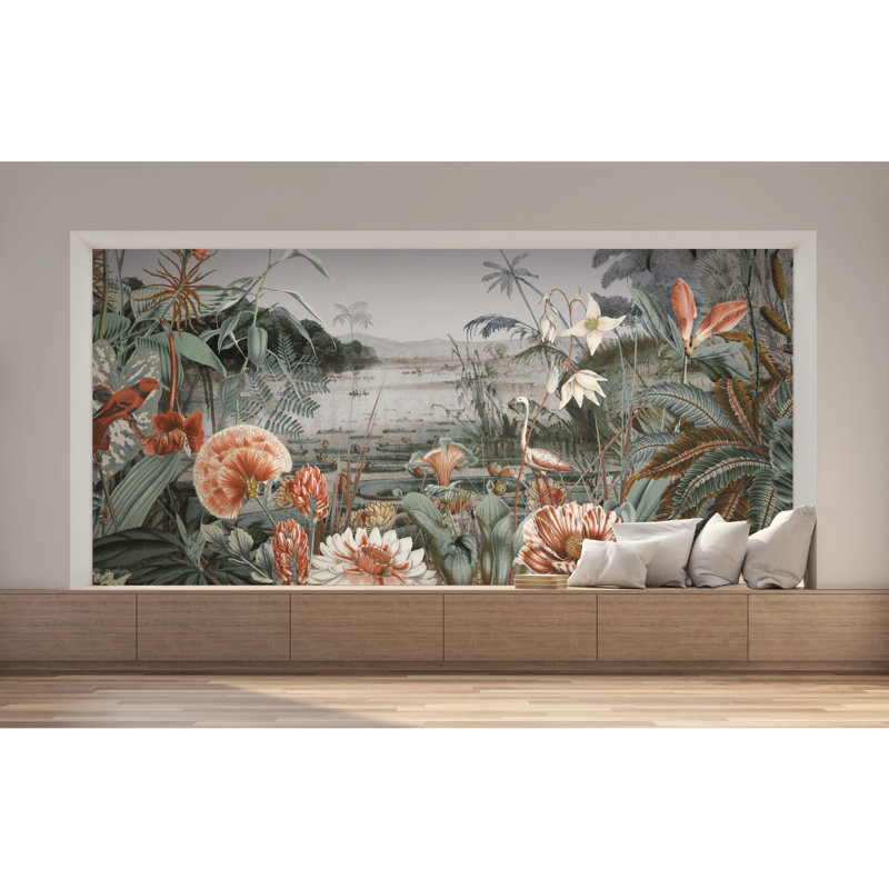 Panneau mural 6 panneaux Floating Gardens L 10,2 po x l 151,5 po, Gris