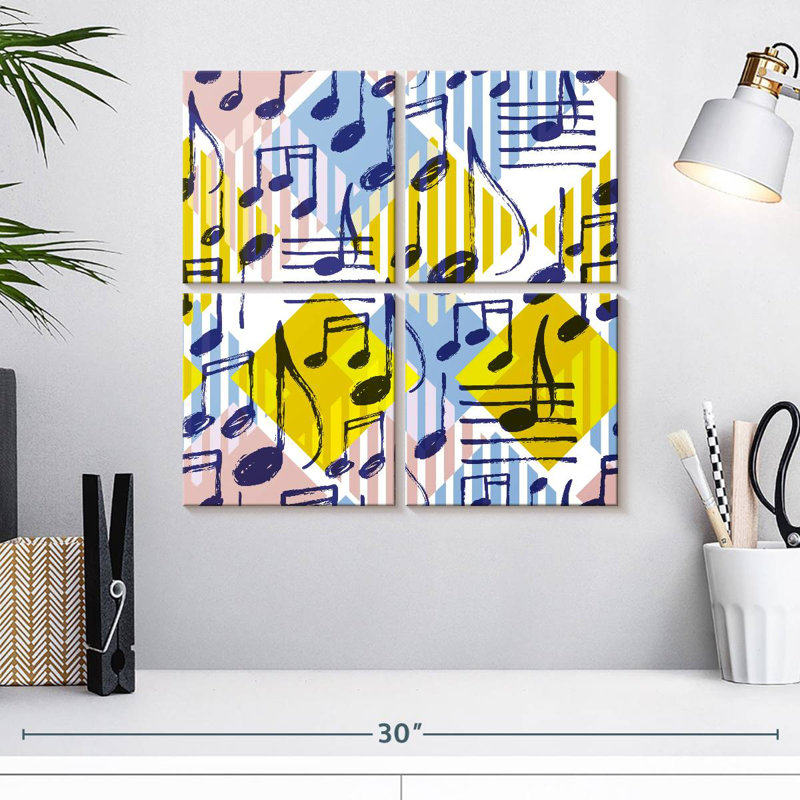 Abarca Geometric Musical Notes, 18" H x 18" W