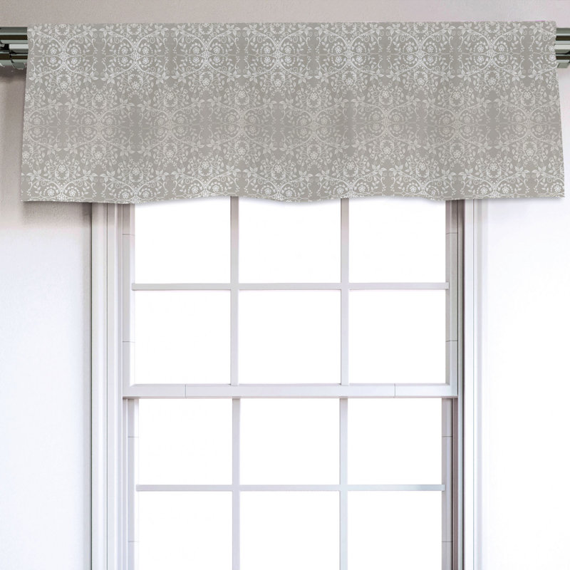 Sateen Damask Ruffled Window Valance