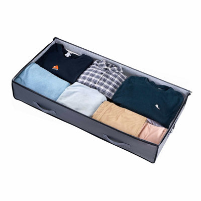 Under Bed Storage 90L Stackable Shoes Organization Box with Clear Lid 2 Pack