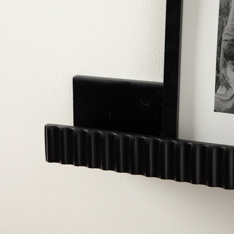 Two-Piece Picture Ledge Shelf Set, Black