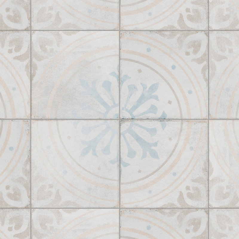 Carreau de porcelaine à motif pour mur et plancher 6 po x 6 po Barcelona