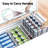Pack Stackable Deep Chest Freezer Organizer Bins, Foldable Baskets With Handles,White