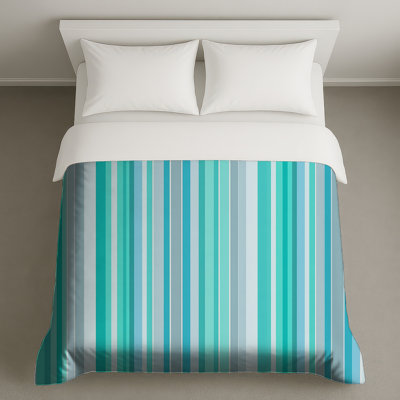 Housse de couette moderne à rayures bleues