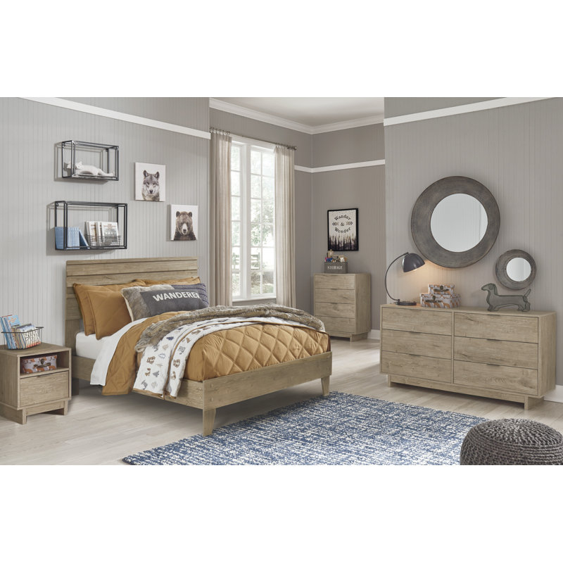 Commode double 6 tiroirs Elfidio, H 30,75 po x l 59,02 po x P 18,74 po