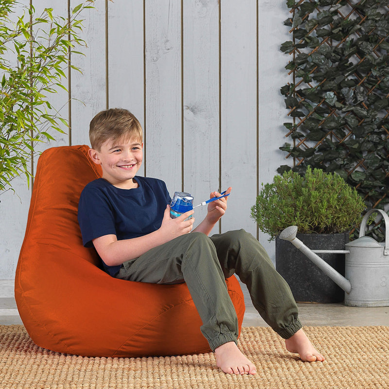 Kids Dalton Water-Resistant High Back Recliner Bean Bag, Orange