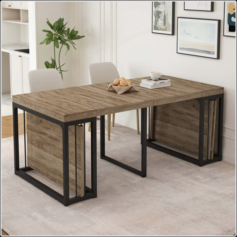 Table de salle à manger extensible moderne 23,62 "- 118", Chêne antique