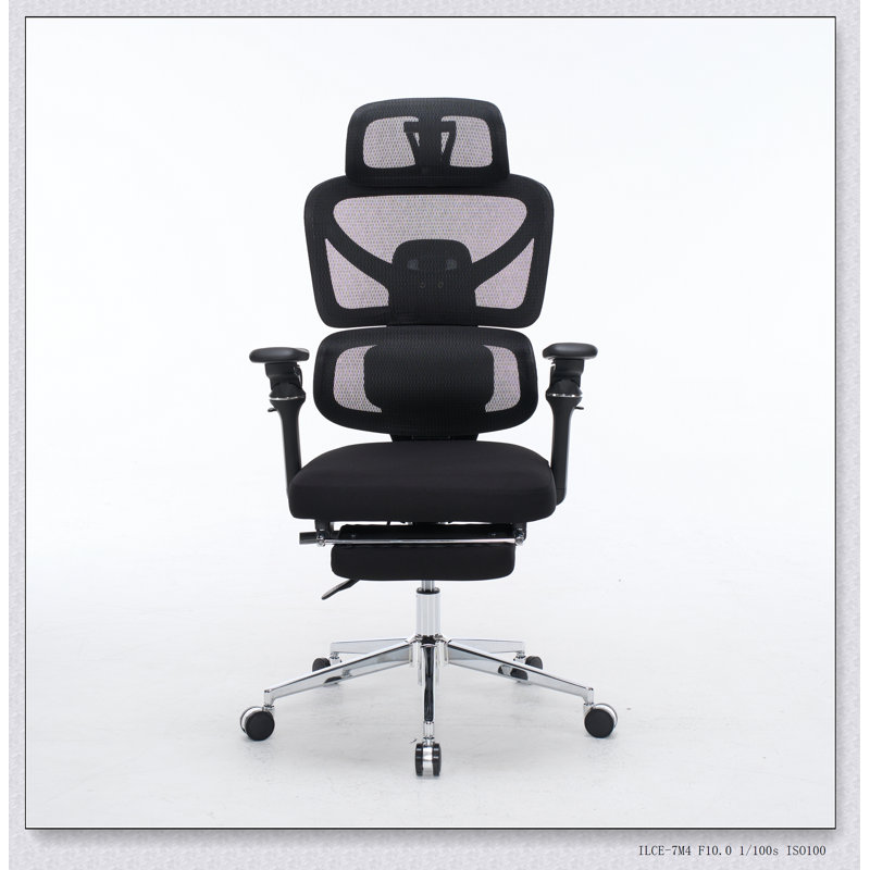 Fauteuil de bureau ergonomique avec support lombaire à massage, appui-tête 4D et accoudoirs 5D, profondeur de dossier et de siège réglable