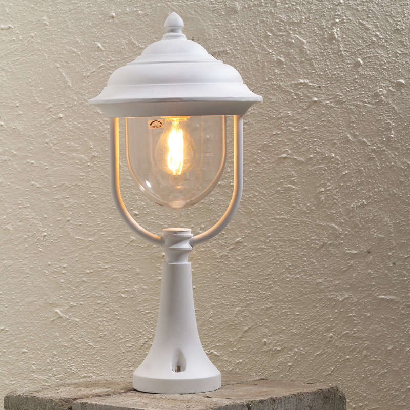 Parma Transparent Post Lantern, White, 54 cm H