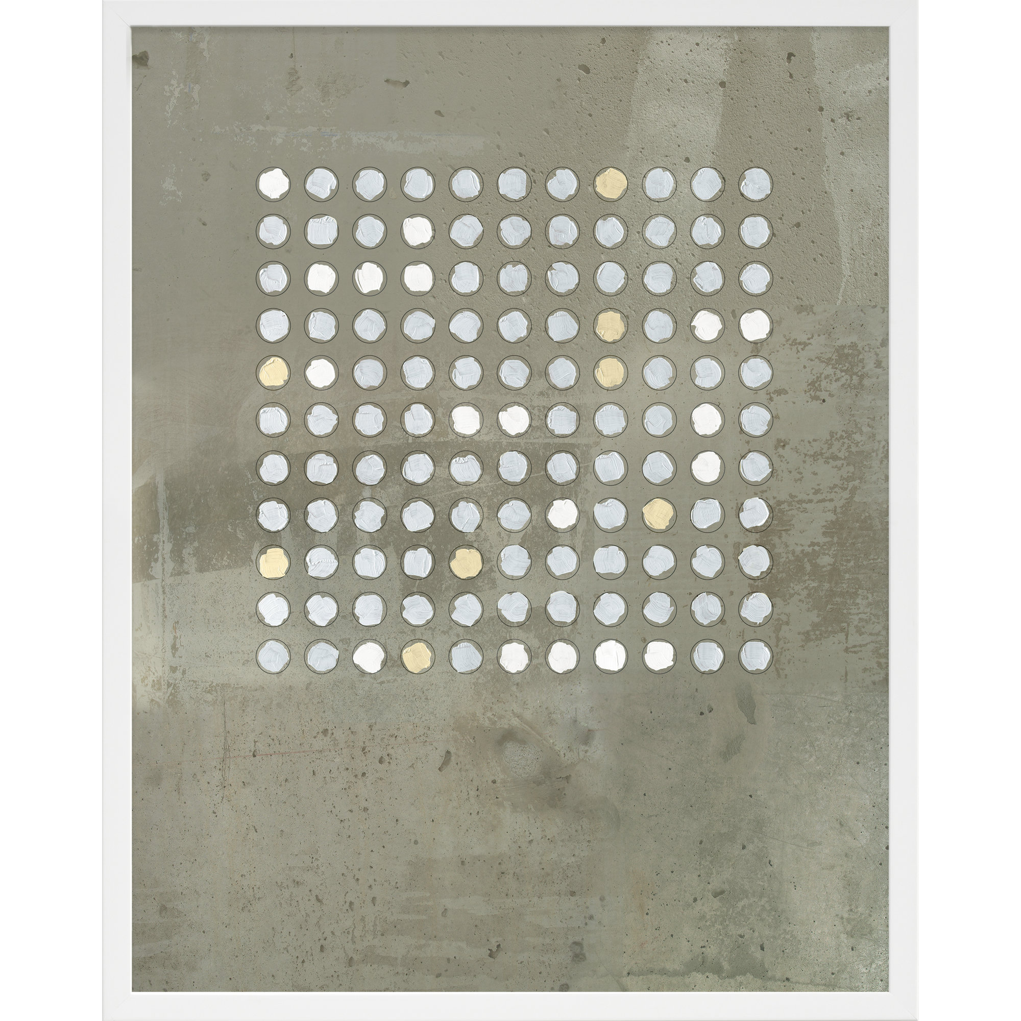 Circles In Squares 2 by Jacques Pilon, 30" H x 24" W x 1.25" D, White