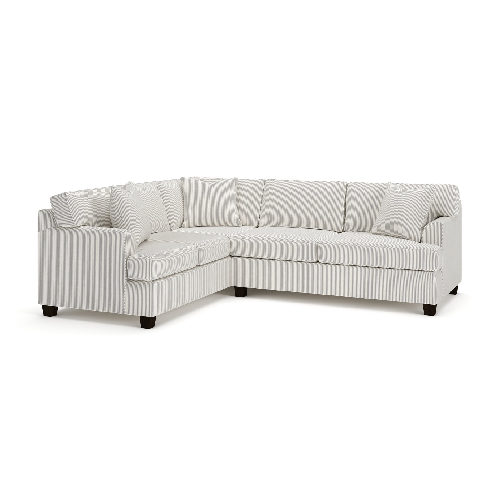 Conradina Upholstered L-Sectional, Cruise Adrift Woven Stripe, Left Hand Facing
