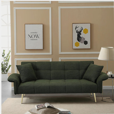 Futon-lit de 70,1 po, canapé-lit double convertible avec accoudoirs rabattables pour les salons et les petits espaces