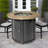 30" Propane Gas Fire Pit Table, 50000 BTU Round Steel Fire Pit With Imitation Wood Grain Finish For Outside Patio Deck Garden Backyard- Black