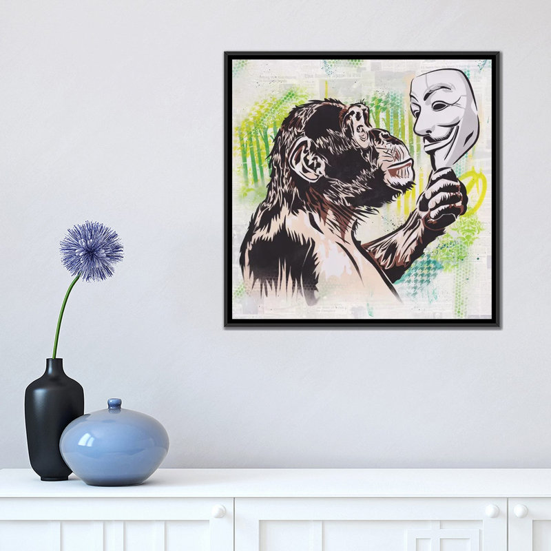 " Revolution " by Dakota Dean, 18" H x 18" W x 1.5" D, Black Framed Canvas, No Mat