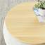 Repose-pieds rond avec rangement, fonction 2 en 1, comme table de bout et repose-pieds, avec petit siège (25 po x 25 po x 14,7 po)-1046377068