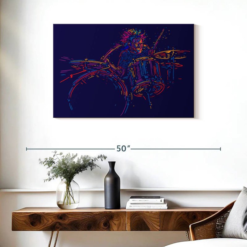 Abarca Abstract Drummer, 24" H x 36" W