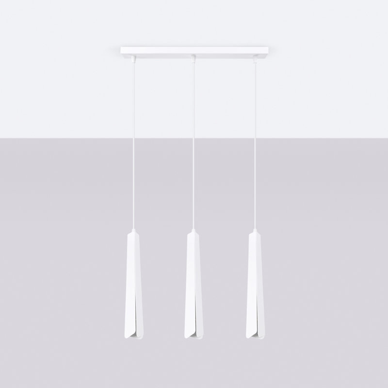 Bibianna 3 - Light Stainless Steel Pendant, White