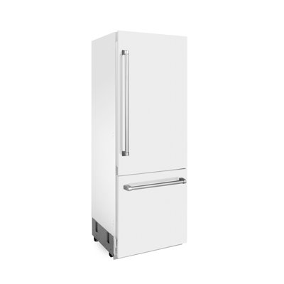 ZLINE Autograph Edition 30 po 16.1 cu. Réfrigérateur à congélateur inférieur intégré avec distributeur d'eau et machine à glaçons