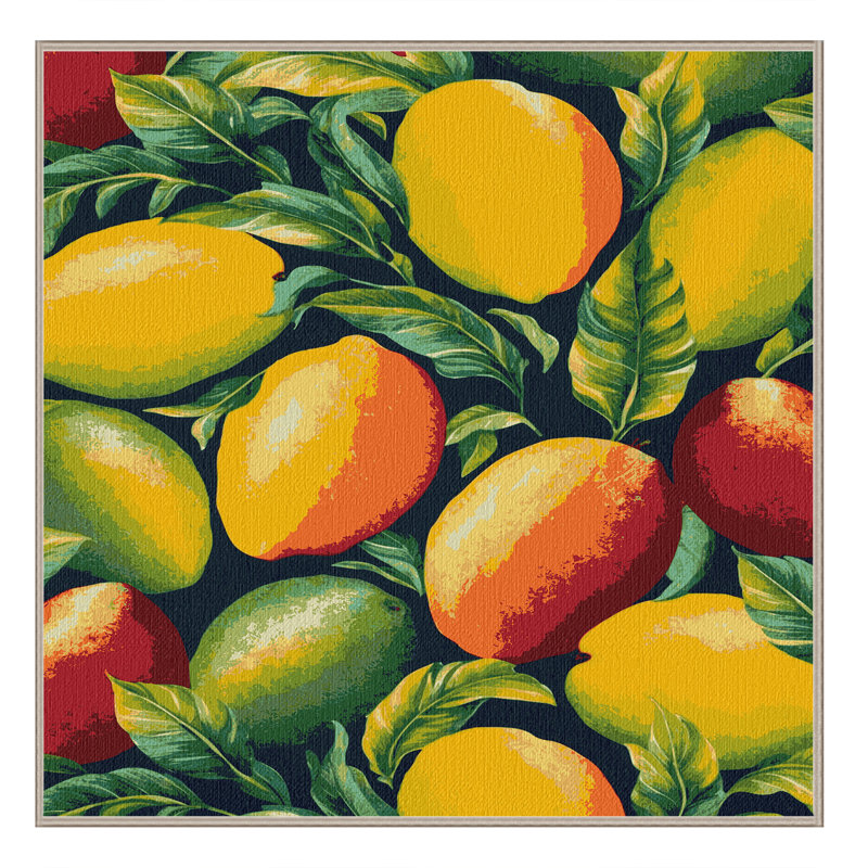  Tapis hawaïen lavable Mangoes, Carré 7 pi