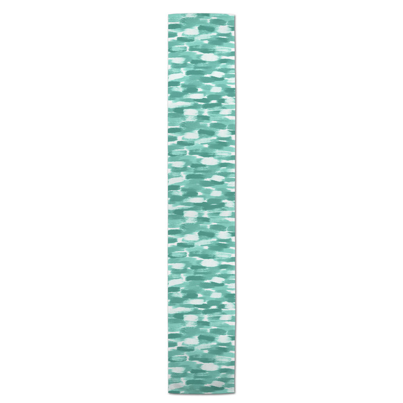 Chemin de table Maribeth, 90 po x 16 po, Bleu sarcelle, Abstrait