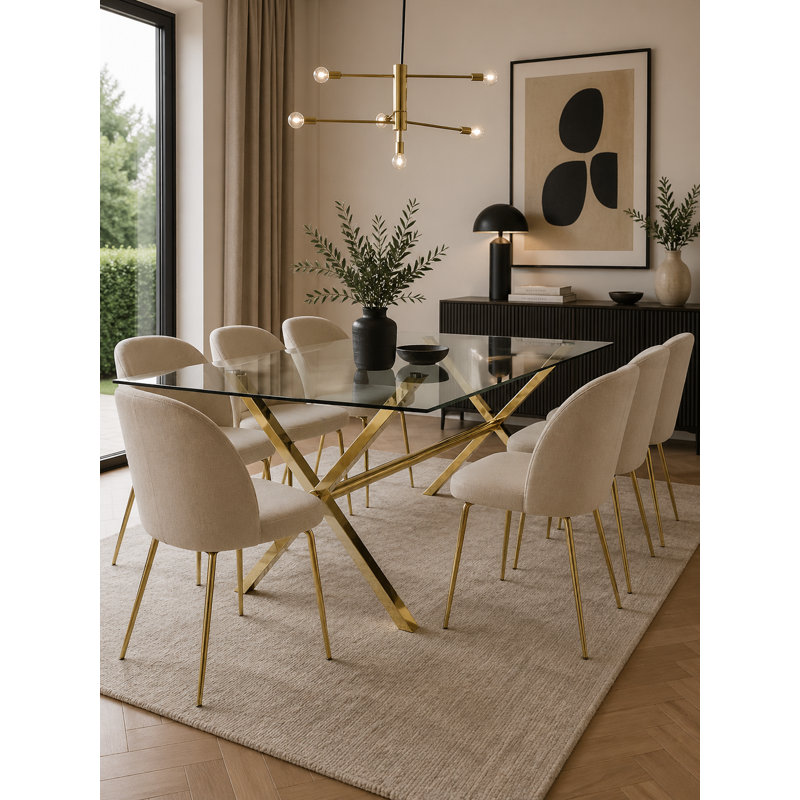     Table de salle à manger Pangea Home Beverly, Doré