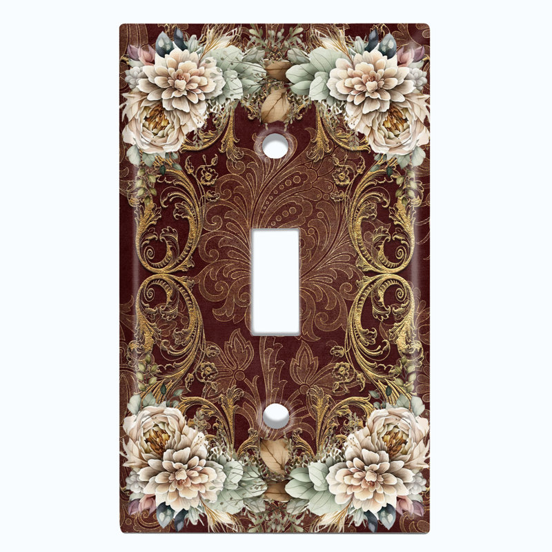 Copper Rust Patina Teal Print 1 - Gang Toggle Light Switch Standard Wall Plate