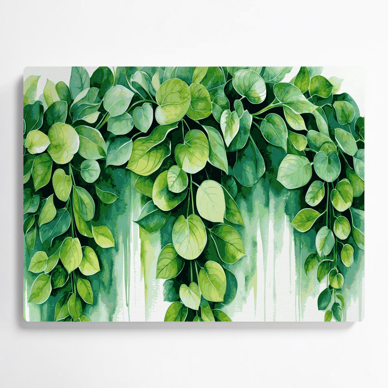 «Botanical Pilea», art mural en métal vert, H 20 po x l 30 po