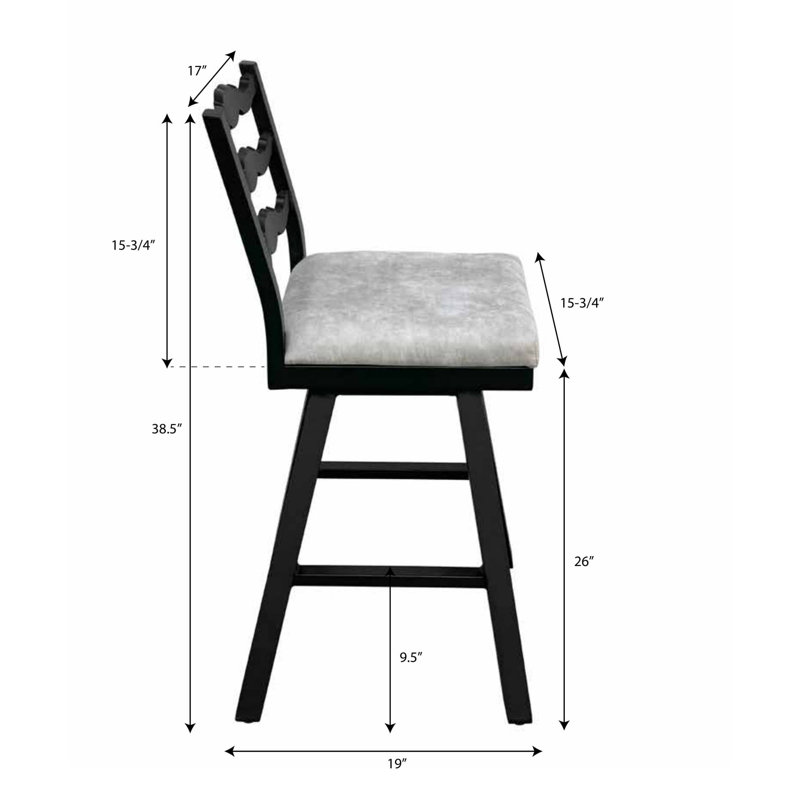 Kindig Swivel Upholstered 26'' Counter Stool with Aluminum Frame ( Set of 2), Beige