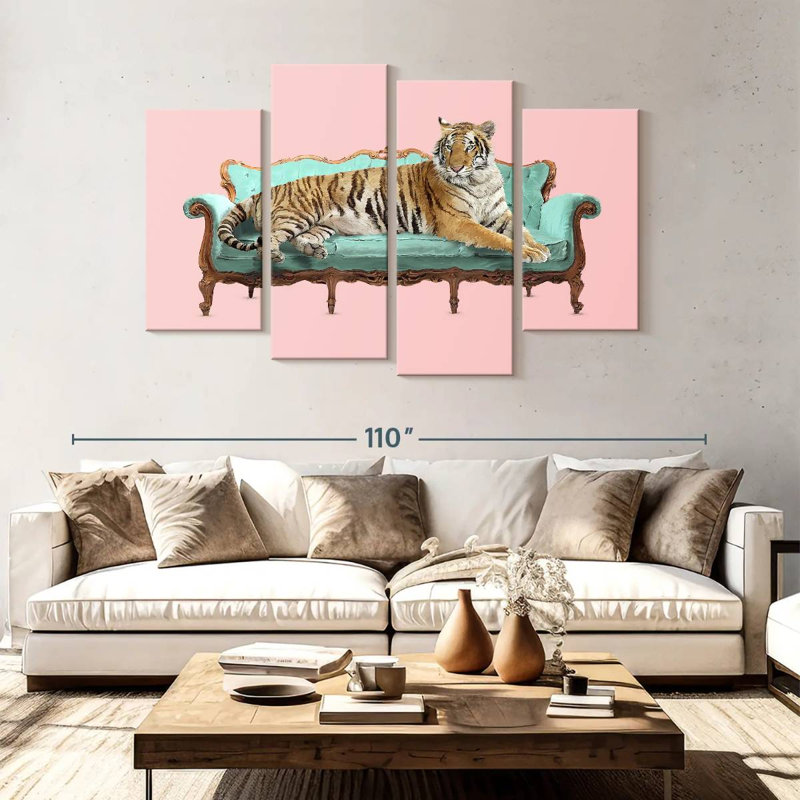 Brampt Lazy Tiger, 54"H x 84"W
