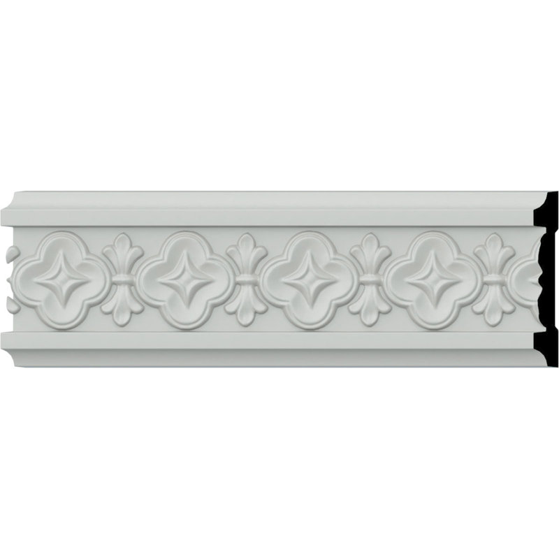 SAMPLE - Endurathane Victorian Chair Rail, 4 3/8"H x 5/8"P x 12"L, (3"Repeat), Factory Primed
