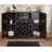 Bethena Transitional 47"L Rectangular Server with Wine Rack and Cup Holder in Espresso