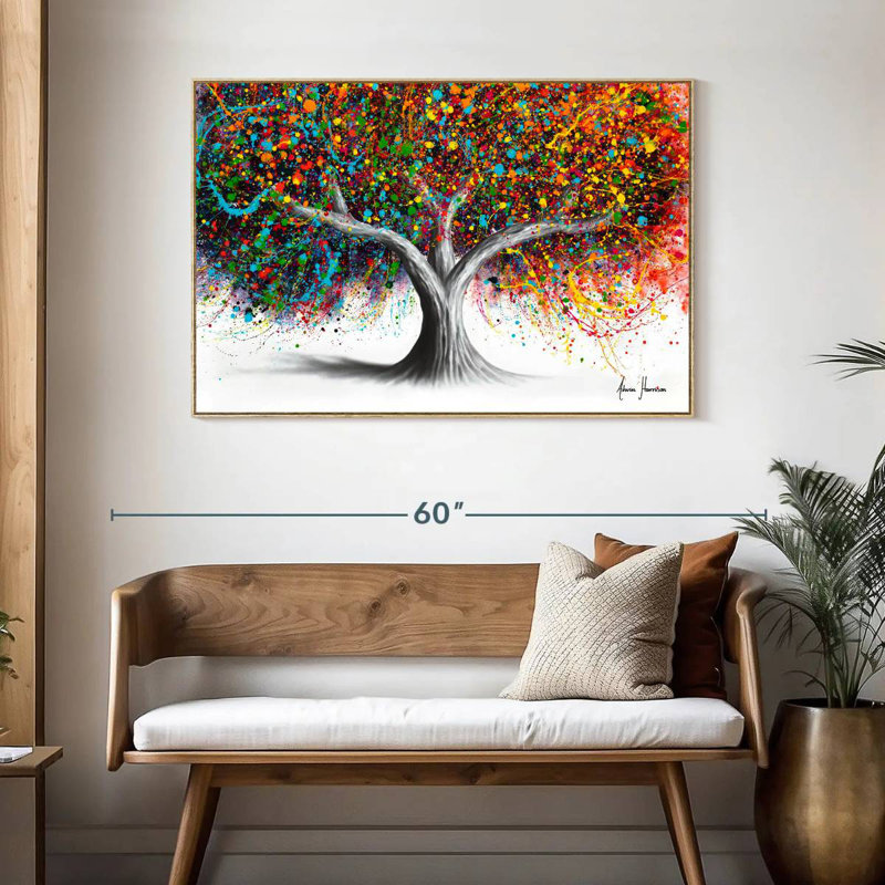 Arbre de célébration, Cadre flottant en bois naturel, 46 po x 31 po