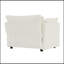 Fauteuil de lecture profond rembourré à assise simple pour salon, tissu chenille blanc confortable et élégant-902292649