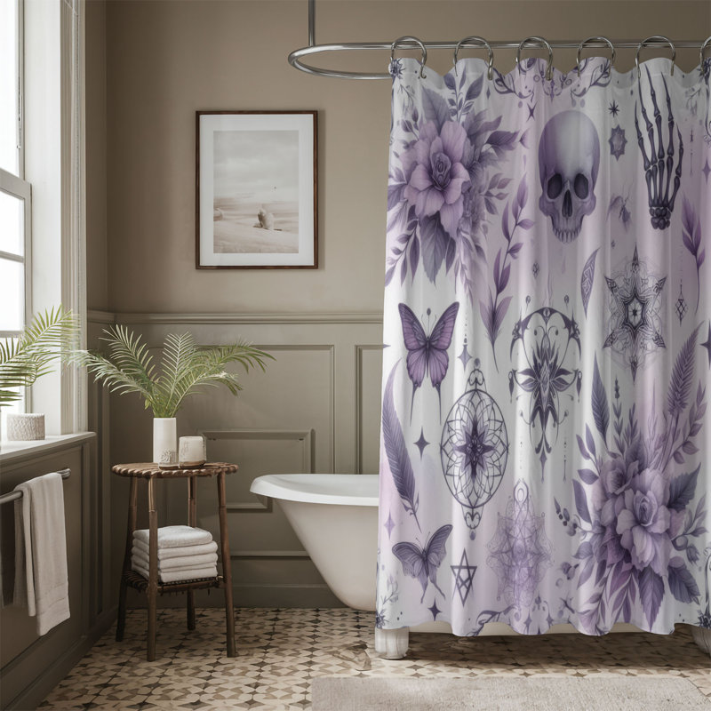 Rideau de douche standard 1 pièce Lilac Edge, H 74 po x l 71 po