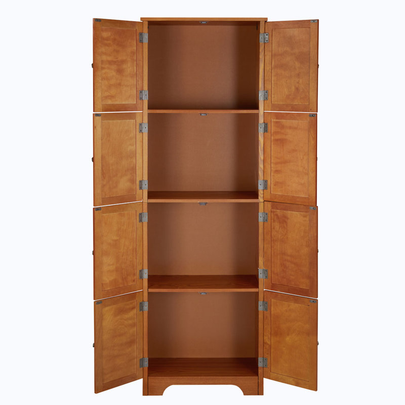 Armoire de rangement en coin avec 8 portes, Chêne