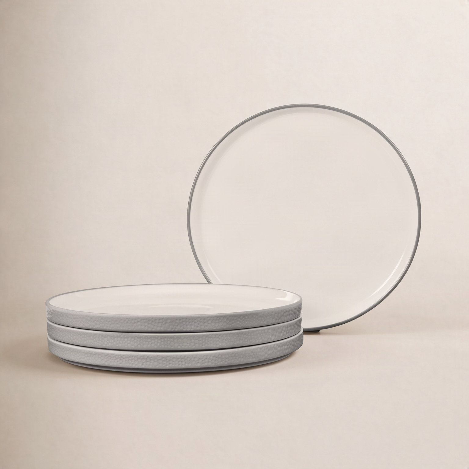 Colortex Stone 6" Porcelain Appetizer Plate, Gray