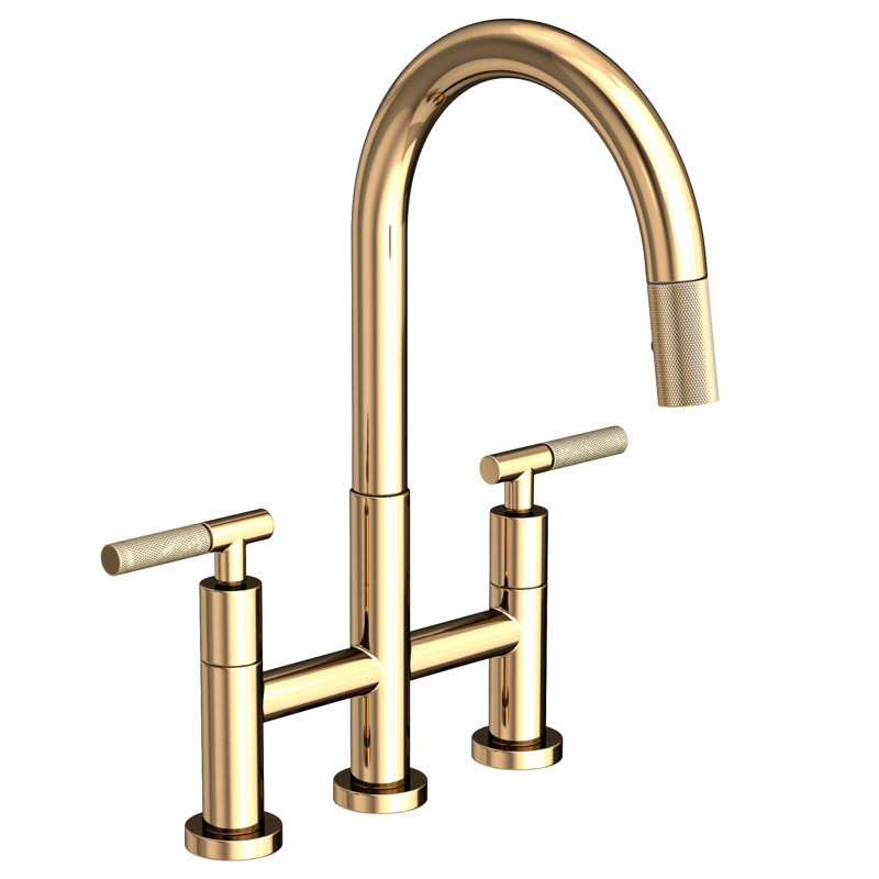 Muncy Pull Down Kitchen Bridge Faucet, French Gold (PVD)