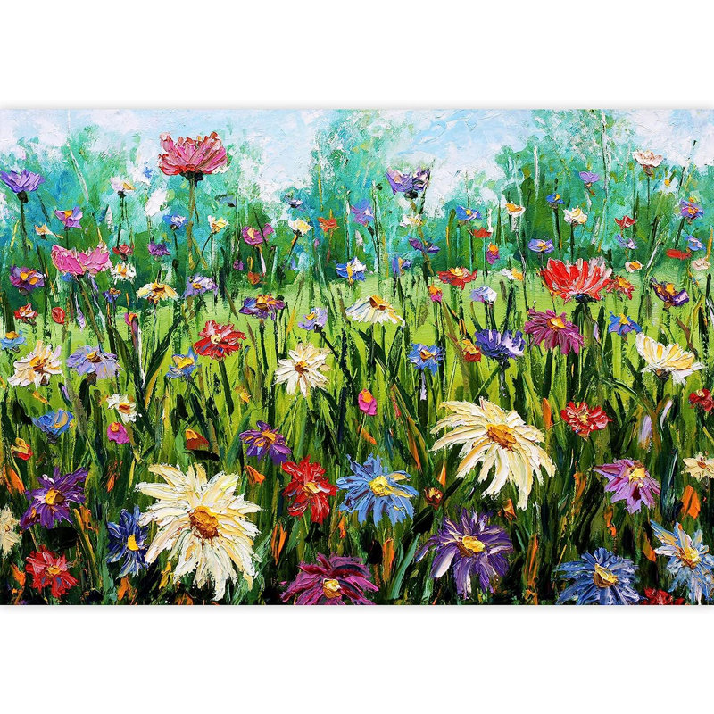 Papier peint floral à peler et coller, L 66 po x l 96 po