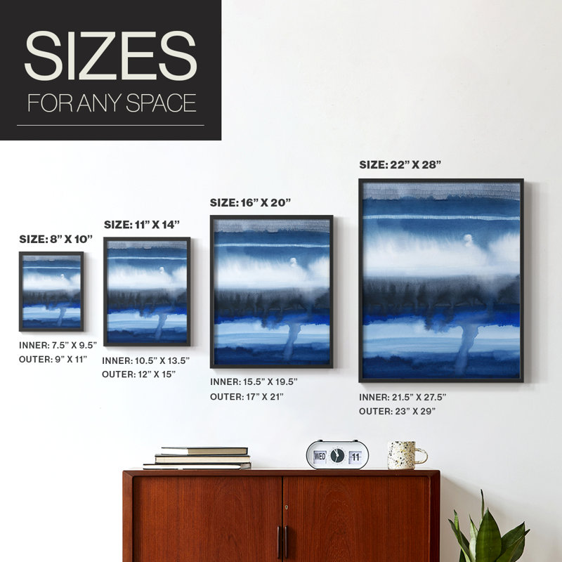 Deep Shore I, reproduction encadrée - bois massif, Noir, H 20 po x l 16 po