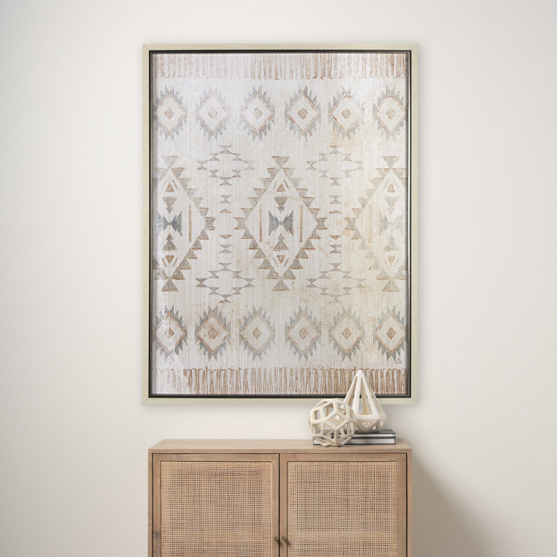 Aztec I a Hand Embelished Textured Framed Art Print